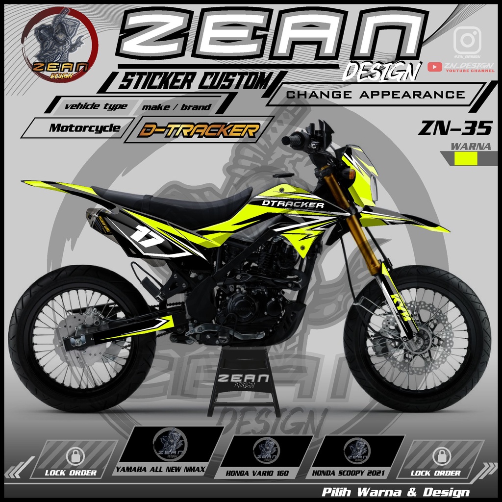 Jual COD Decal Sticker Motor Cross KLX Dtracker 150 New Fullbody