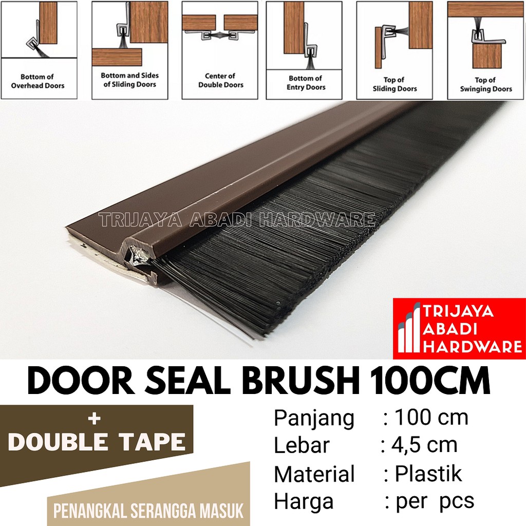 Jual Door Seal Pvc Brush Dobel Tape Cm Penutup Celah Bawah Pintu