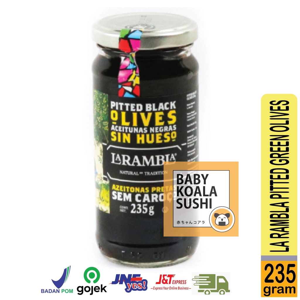 Jual LA RAMBLA Olives Green Black Buah Zaitun Hijau Hitam 235 G Halal