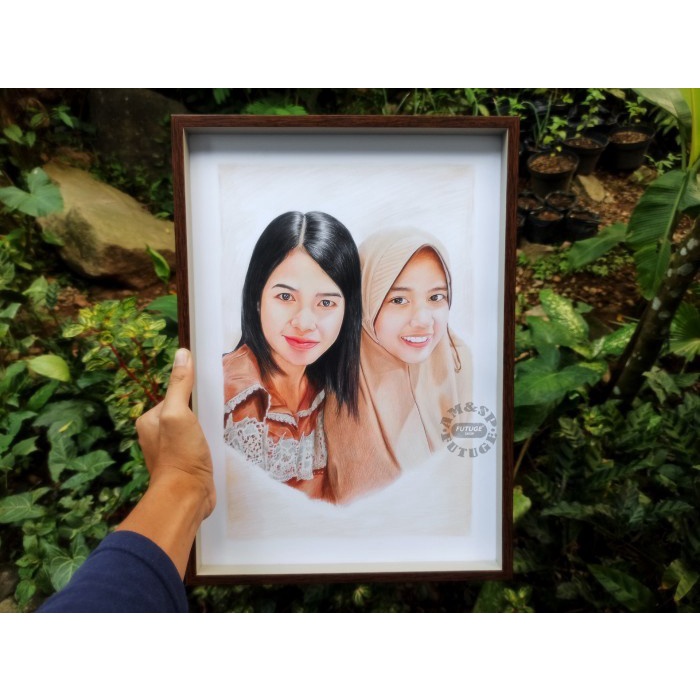 Jual Lukis Wajah Sketsa Wajah Realis Berwarna Ukuran Kertas A3