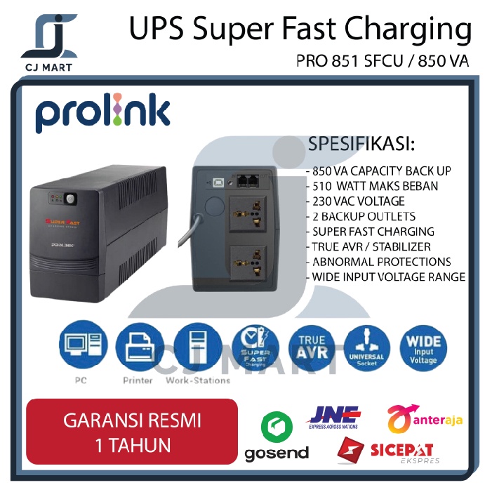 Jual UPS PROLiNK PRO851SFCU Super Fast Charging Line Interactive UPS