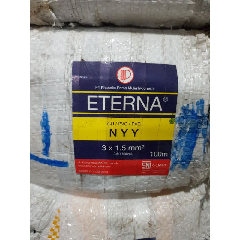 Jual ETERNA NYY 3X1 5 3 X 1 5 MM KABEL LISTRIK HITAM KAWAT TEMBAGA