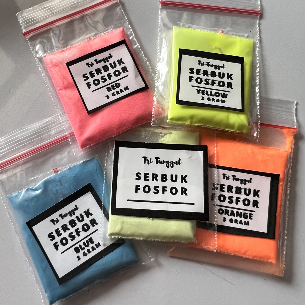 Jual Serbuk Fosfor 8gr Glow In The Dark DIY Bubuk Sablon Nyala Dalam