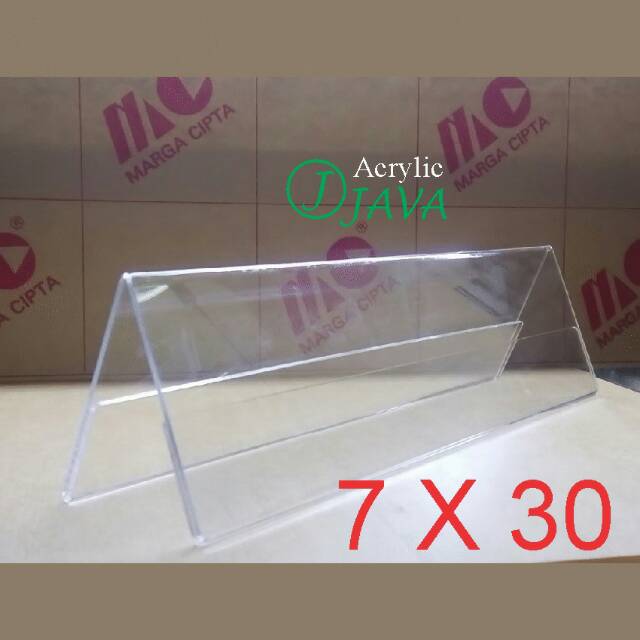 Jual DESK NAME ACRYLIC NAME PLATE PAPAN NAMA AKRILIK MEJA 7X30 2 SISI