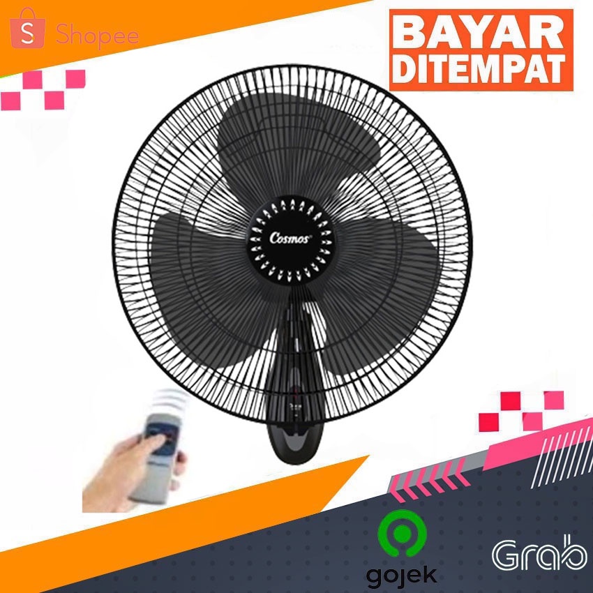 Jual Cosmos Kipas Angin Dinding Wall Fan 16 WFGR BLACK Kipas Remot