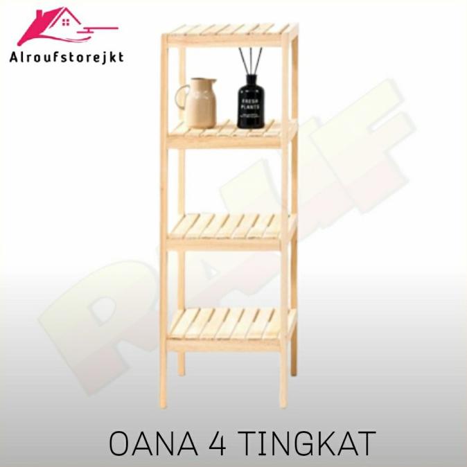 Jual Wooden Shelf 4 Tingkat Oana Rak Kayu Rak Serbaguna Rak