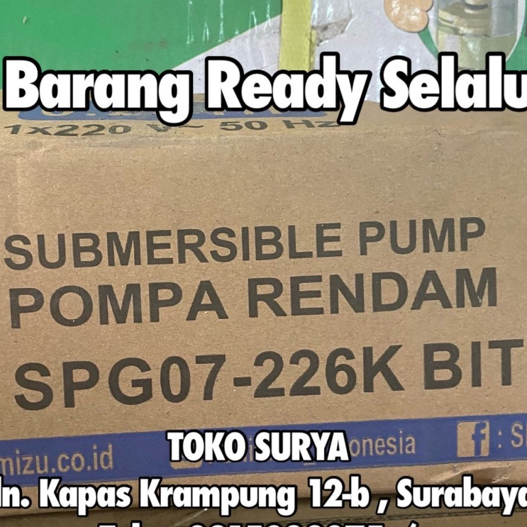 Jual Pompa Submersible Satelit Sumur Inch Shimizu Spg K Bit