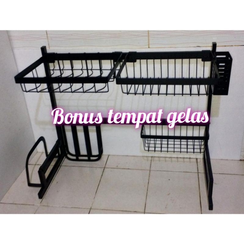 Jual Rak Cuci Piring Wastafel Rak Dapur Anti Karat Stainless Steel Rak