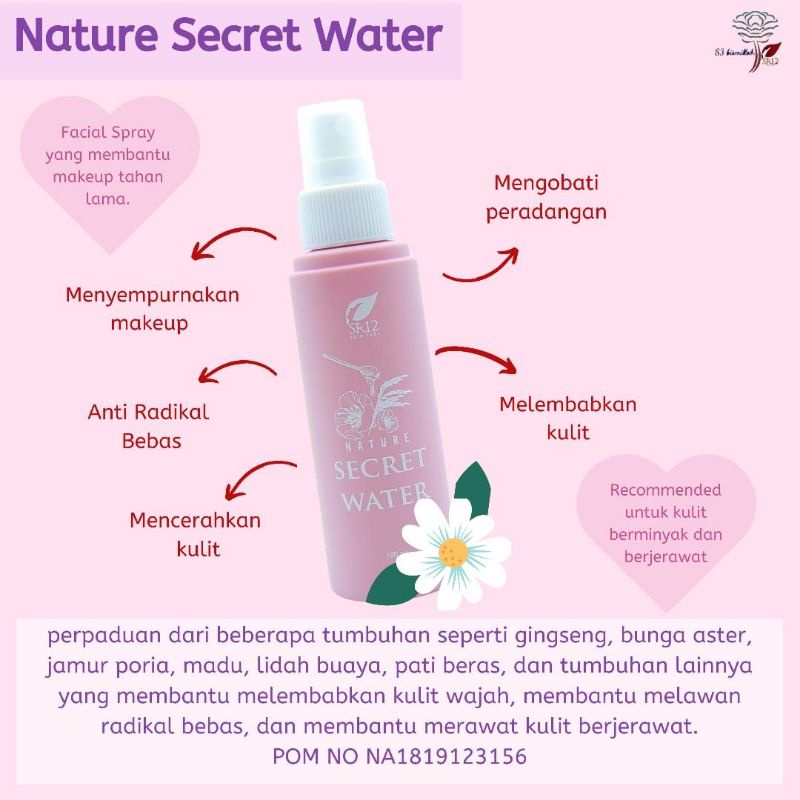 Jual Nature Secret Water SR12 Setting Spray Bpom Face Mist Secret Water