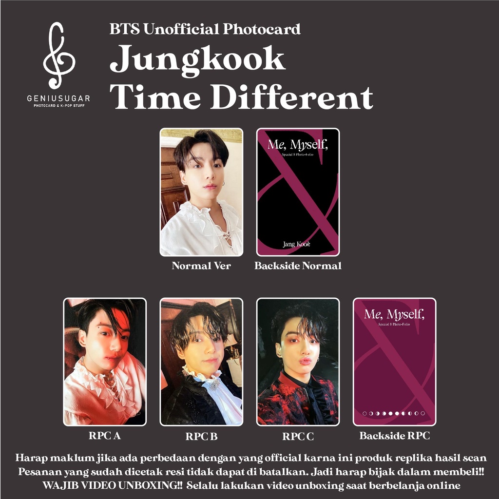 Jual REPLIKA BTS Jungkook PHOTOCARD JK PHOTO FOLIO TIME DIFFERENCE