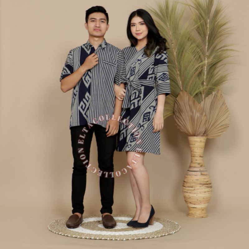 Jual Set Couple Baju Kondangan Tenun Tunik Dan Kemeja Tenun Shopee