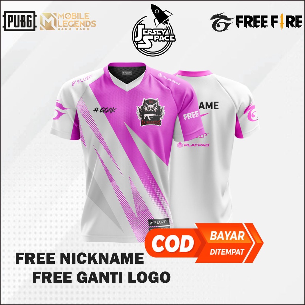 Jual Jersey Baju Kaos Gaming Free Nickname Logo Free Fire Pubg Mlbb