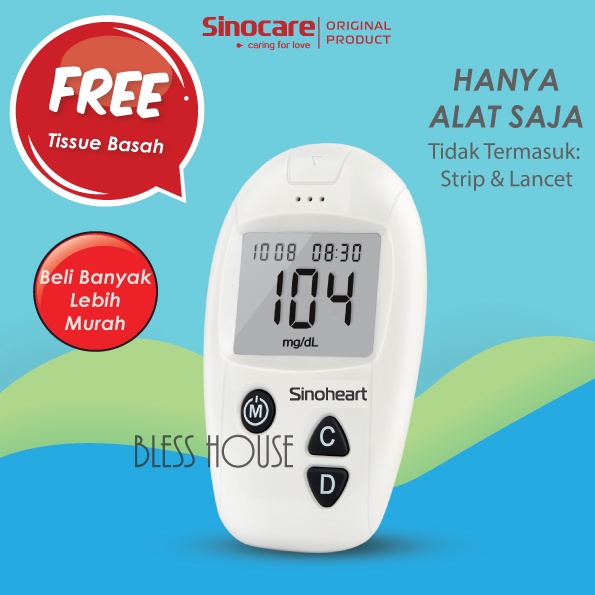 Jual Sinocare Sinoheart Safe Accu Alat Cek Test Glukosa Gula Darah