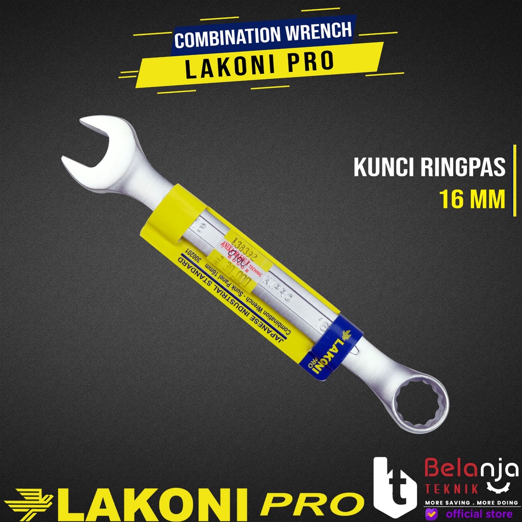 Jual LAKONI PRO Kunci Ring Pas 16 Mm Combination Wrench Sunk Panel 16mm