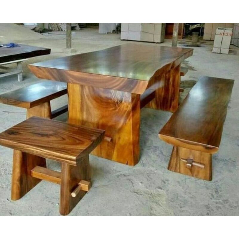 Jual MEJA MAKAN KAYU TREMBESI SUAR Shopee Indonesia