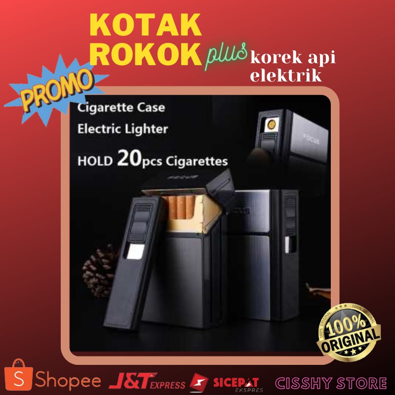 Jual Kotak Rokok Isi Slot Dengan Korek Elektrik Removable Bisa