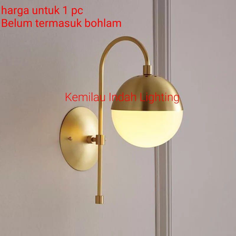 Jual 373 GD LAMPU DINDING MINIMALIS VINTAGE FITTING E27 KACA SUSU DEKOR