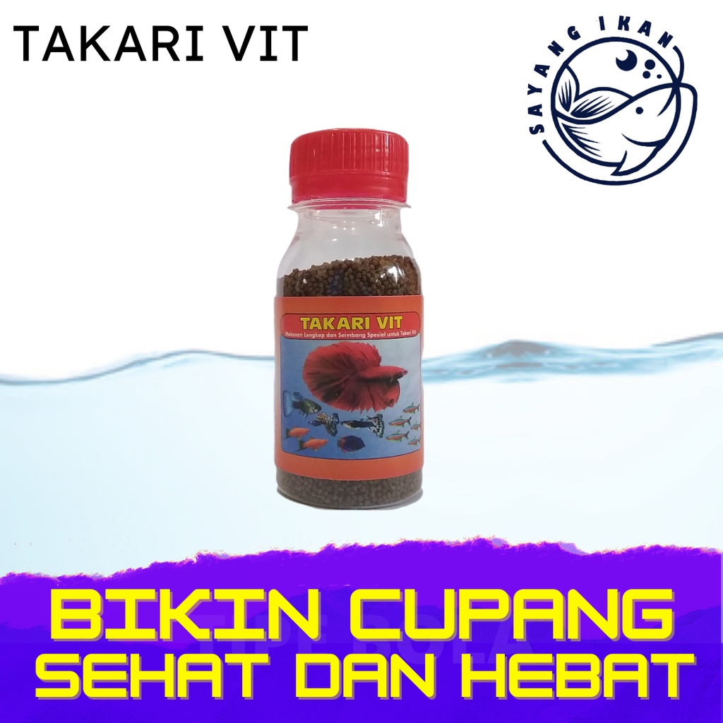 Jual Takari Vit Pelet Makanan Cupang Guppy Neon Tetra Danio Platy Molly