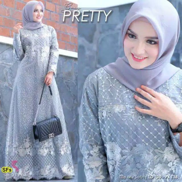 Jual Gamis Pretty Najma Gown Brukat Exclusive Gamis Pesta Gamis