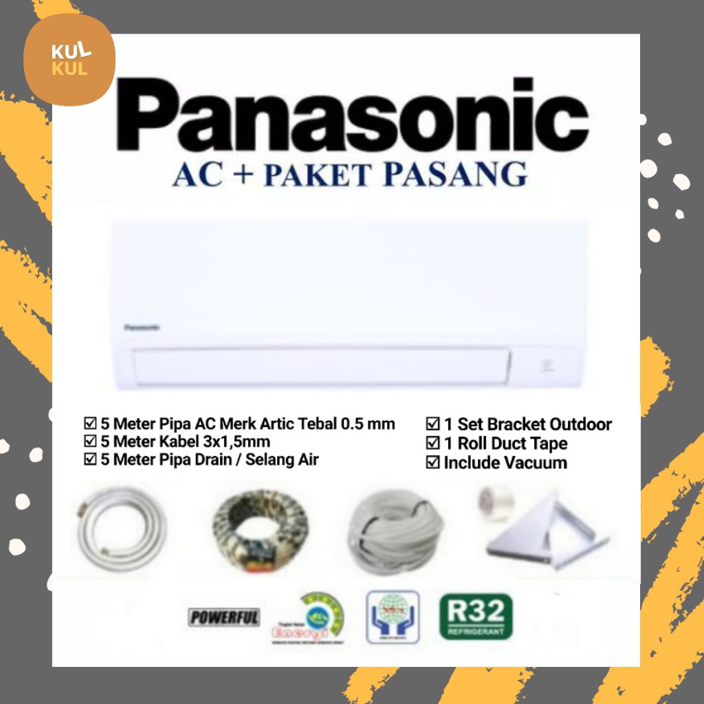 Jual Ac Panasonic Cs Cu Yn Wkj Pk Termasuk Pasang Material Meter