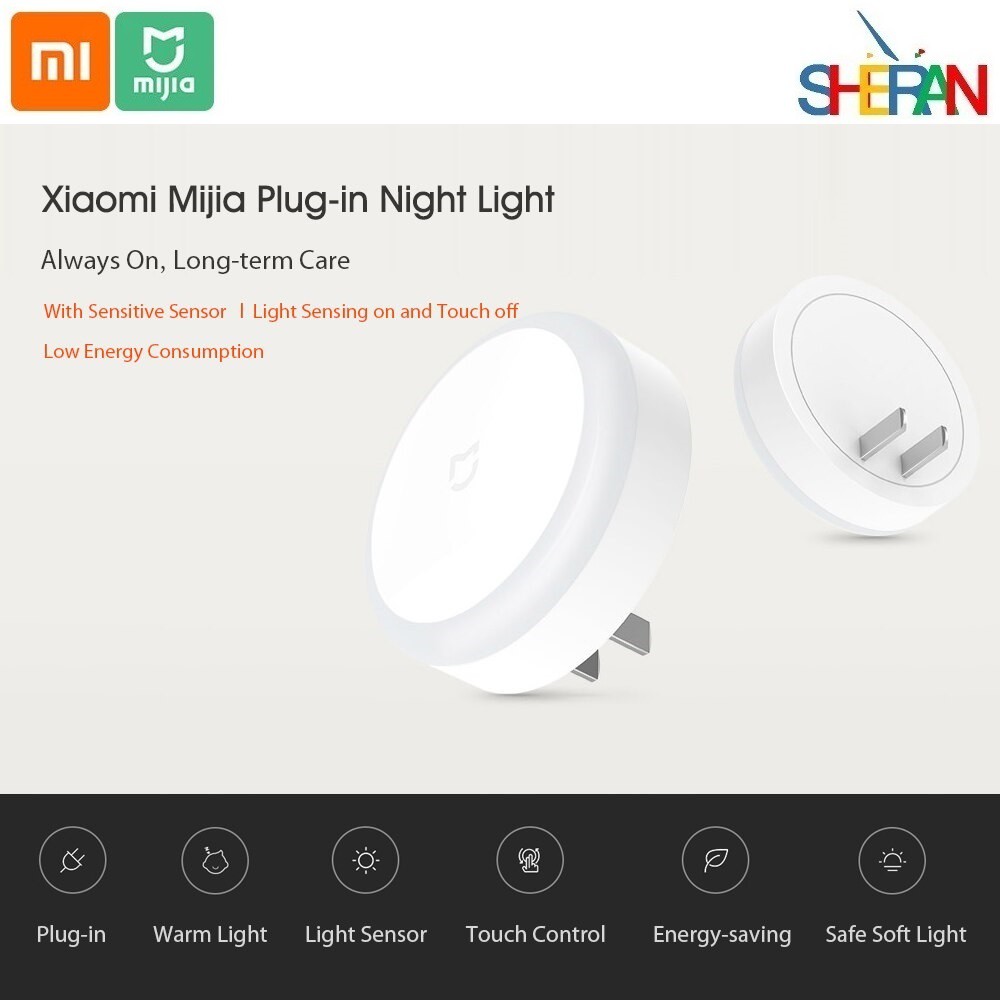 Jual Xiaomi Mijia Plugin Night Light Led Lamp Sensor Cahaya Bisa