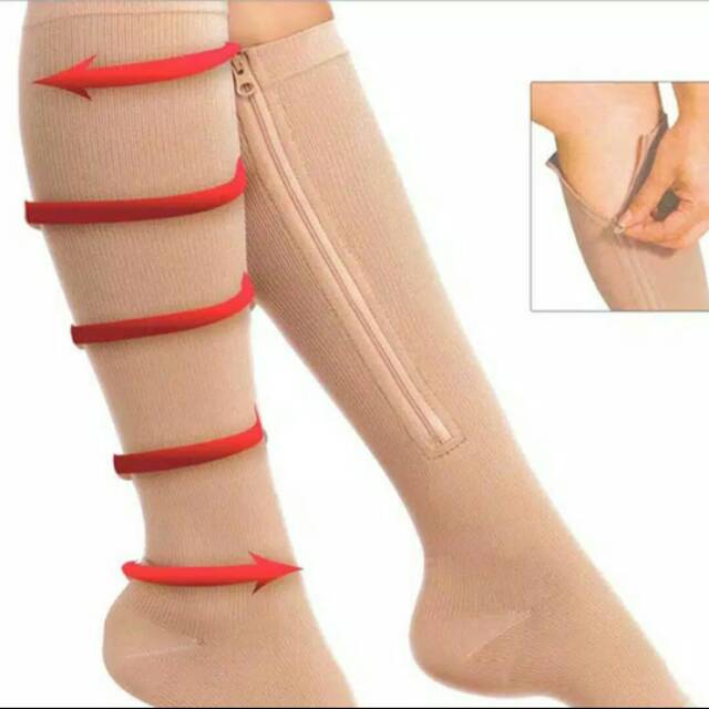 Jual Kaos Kaki Stocking Varises Compression Socks Resleting Open Toe