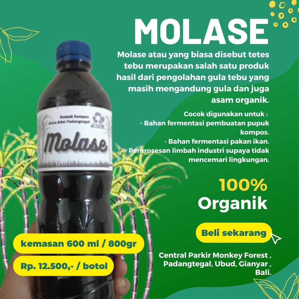 Jual Molase Atau Gula Tetes Tebu Murni Kemasan 600ml Bali Shopee