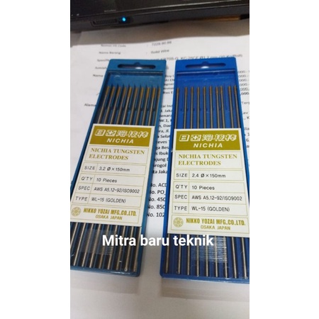 Jual Jarum Argon Gold Mm Nichia Japan Tungsten Electrode Shopee