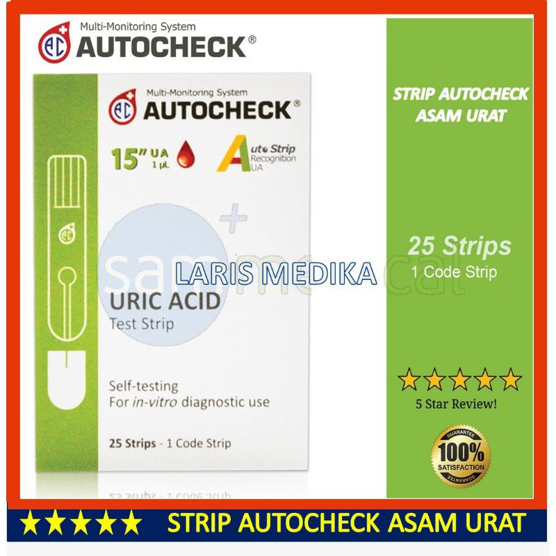 Jual Strip Auto Check Uric Acid Strip Auto Check Asam Urat Isi Pcs