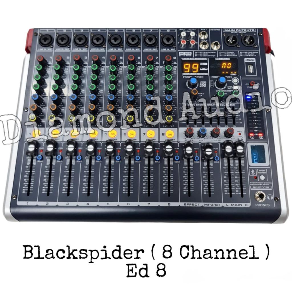 Jual Power Mixer Blackspider Ed8 Usb Bluetooth Original Mixing 8