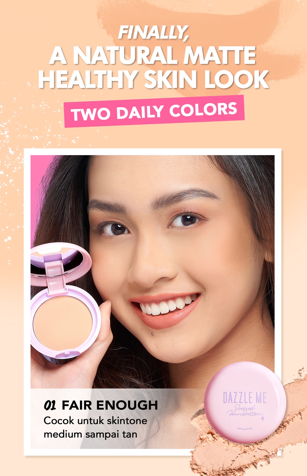 Jual Dazzle Me Muse Pressed Foundation Long Lasting Filter Like