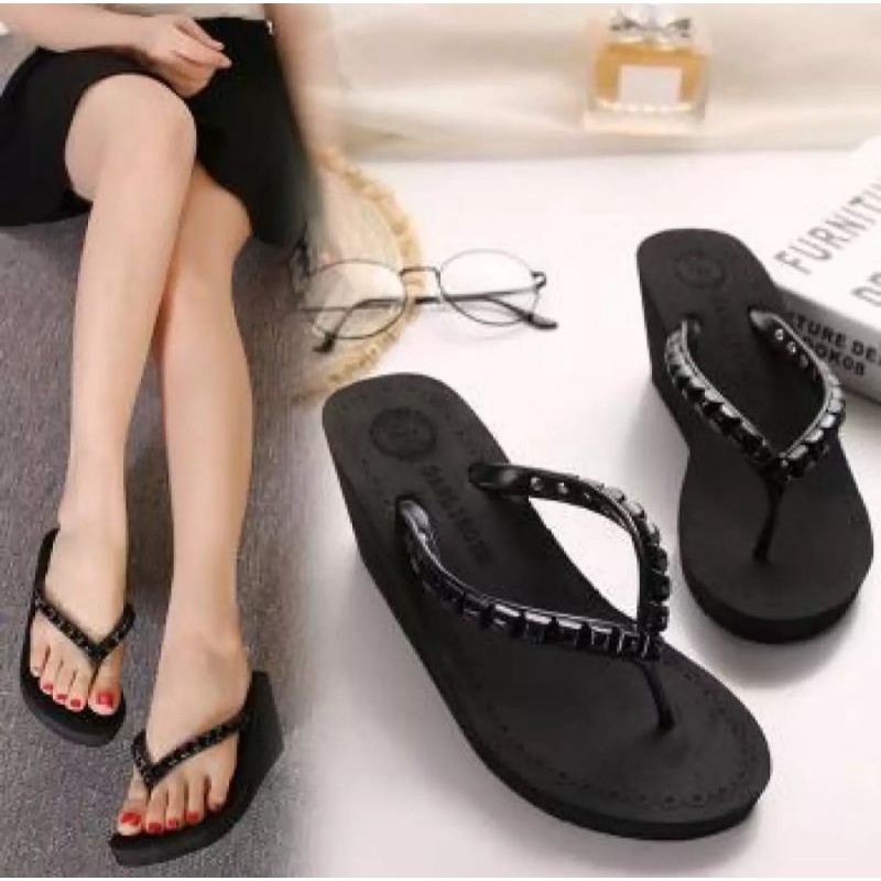 Jual Sandal Jepit Wanita Wedges Piramid Shopee Indonesia