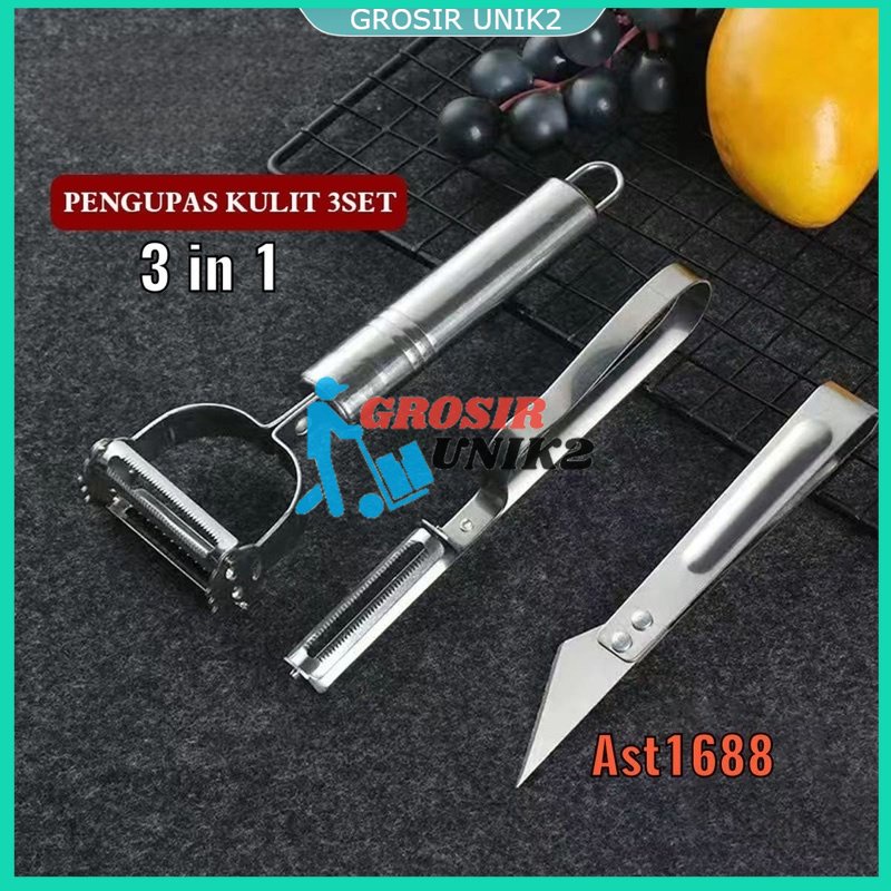 Jual Peeler Pisau Kupas Buah Sayur Set 3in1 Pengupas Kulit 3 In 1 Alat