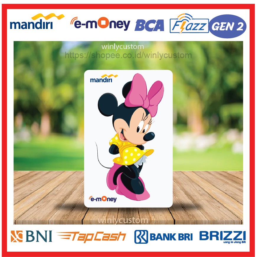 Jual Kartu E Money Etoll Anime Minnie Mouse Pink Emoney Mandiri Flazz