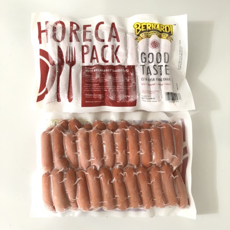 Jual Sosis Sapi Bernardi Horeca Pack Breakfast Sausages VP 1kg Tanpa