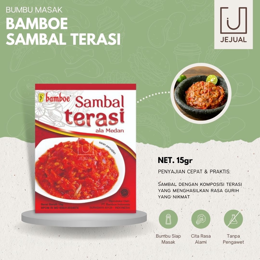 Jual Bamboe SAMBAL TERASI 15g Siap Makan Instant Sambel Trasi Kemasan