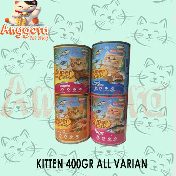 Jual Makanan Kucing Basah Super Cat Kaleng BABY KITTEN 400gr ALL VARIAN