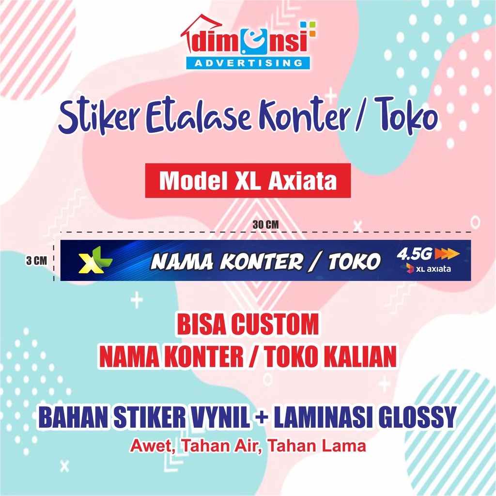 Jual Stiker Etalase Konter Toko Murah Laminasi Minimal Pcs