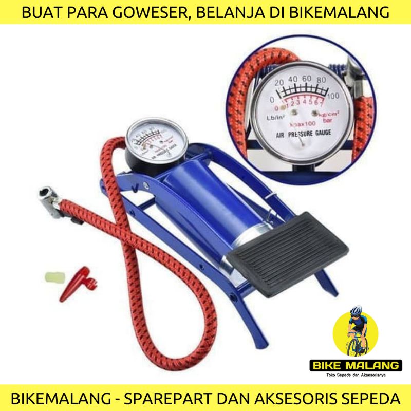 Jual Pompa Injak Angin Mini Darurat Foot Pump Untuk Ban Mobil Motor