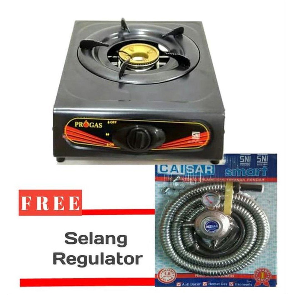 Jual Kompor Gas Progas Tungku Plus Selang Regulator Kompor Gas