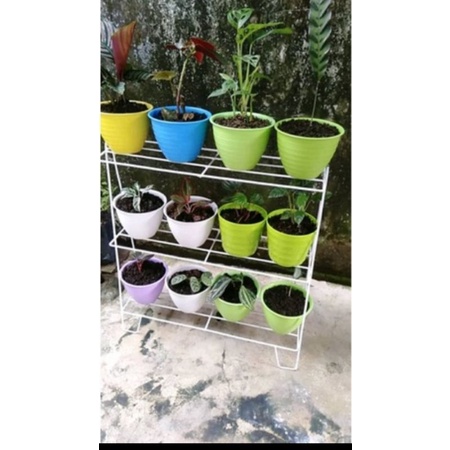 Jual Rak Pot Bunga Susun 3 Tinggi 80cm Besi Sni 6mm Standing Pot Besi