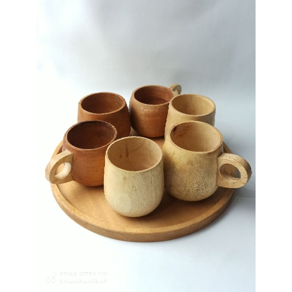 Jual Gelas Dan Cangkir Kayu Mahoni Mug Gelas Kopi Susu Teh Rustic