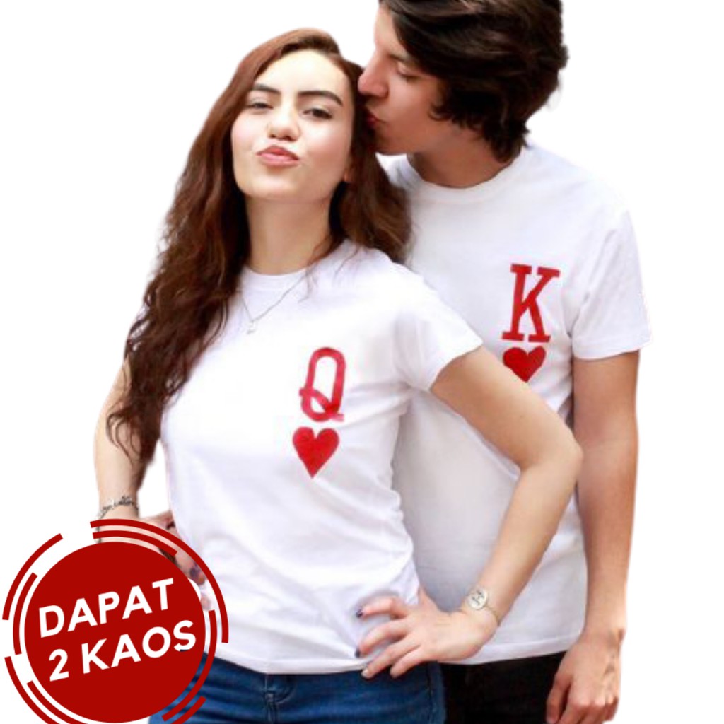 Jual Kaos Couple Unik Baju Cople Pasangan Serasi Model Kartu King Queen