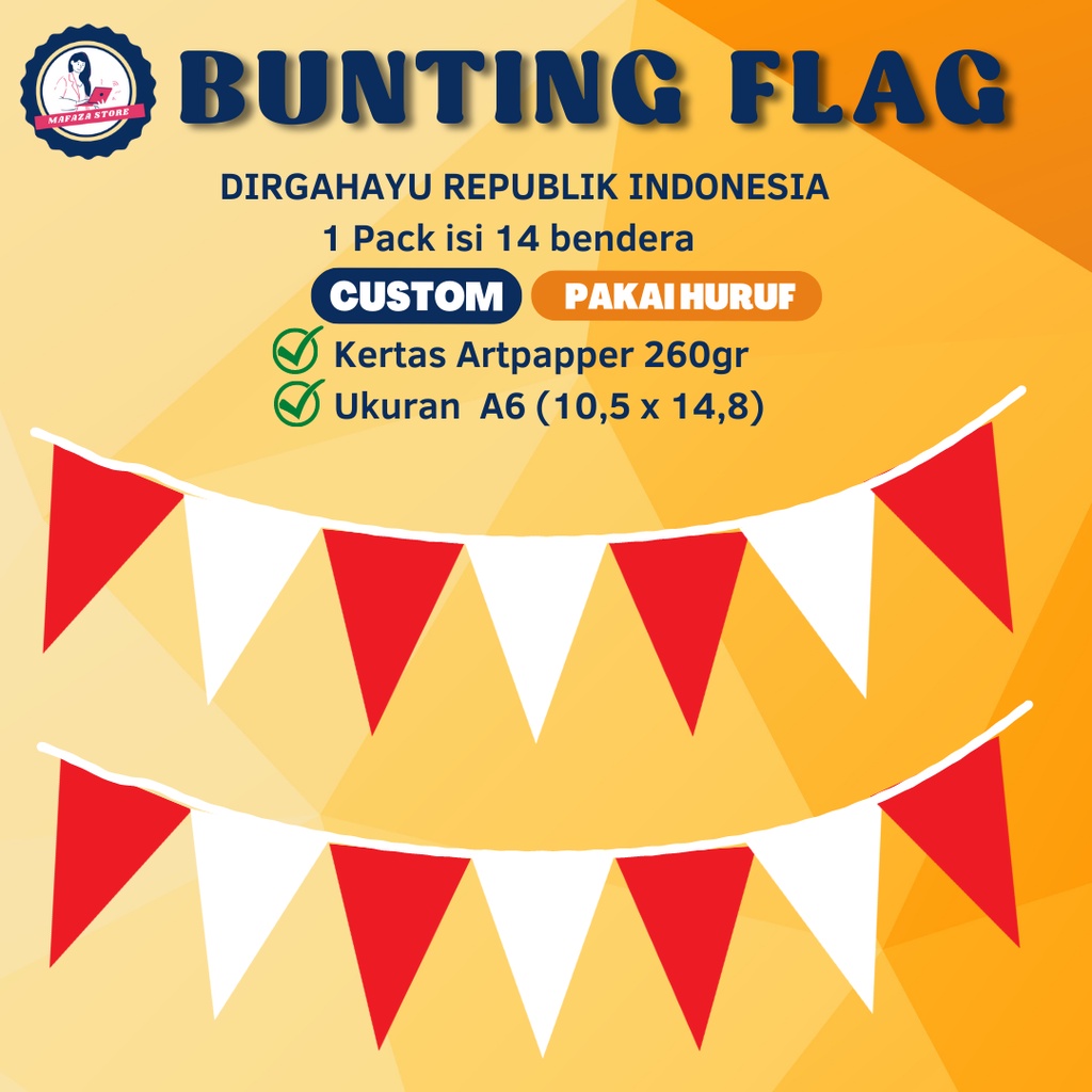 Jual Bunting Flag Kemerdekaan Agustusan Banner Dirgahayu Ri Custom