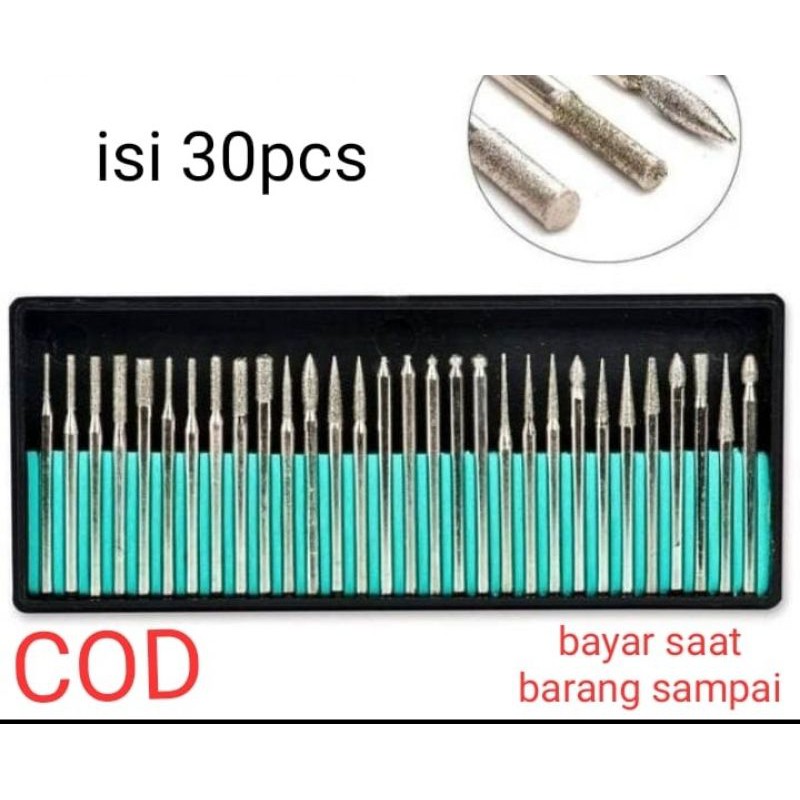 Jual 30pcs Mata Bor Cun Mini Grinder Ukir Kikir Poles Batu Kaca PVC