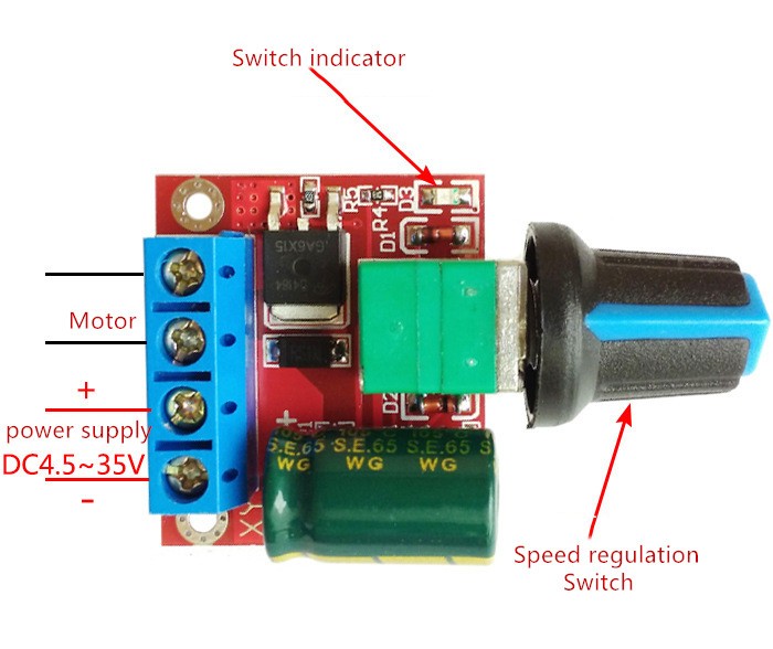 Jual DC Motor Speed Controller Light Lamp Lampu LED Dimmer PWM Voltage