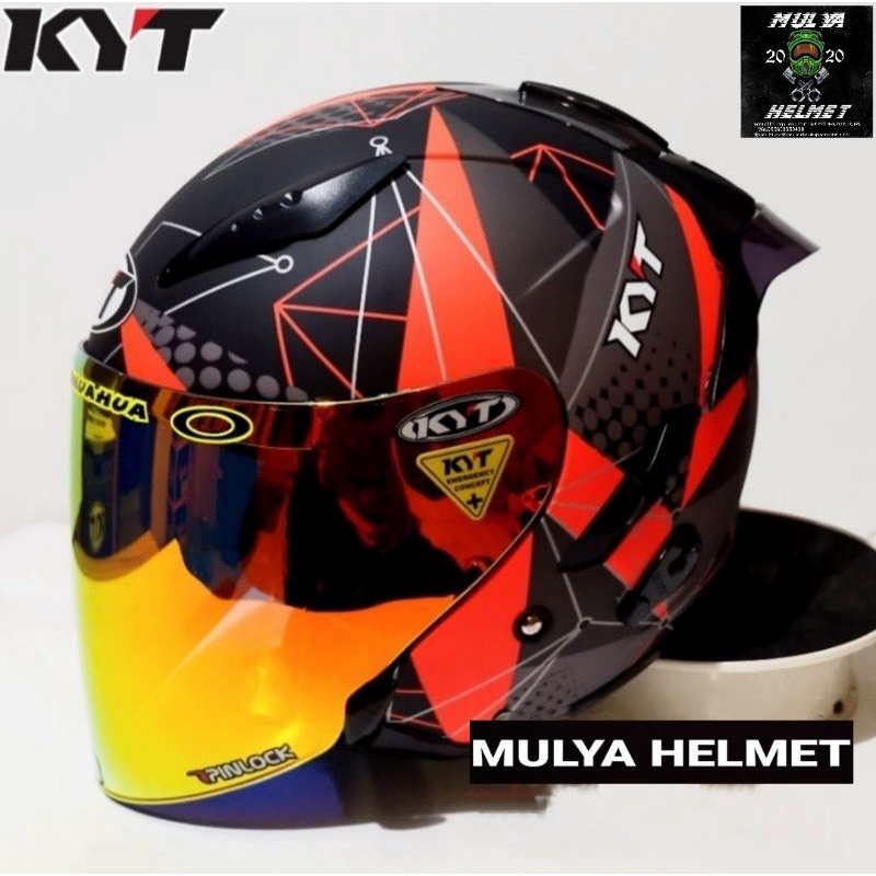 Jual Helm Kyt Galaxy Flat R Seri Terbaru Paket Ganteng Shopee Indonesia