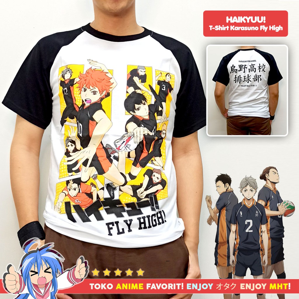 Jual Kaos Anime Haikyuu Karasuno Fly High Hinata Shoyo Kageyama Tobio