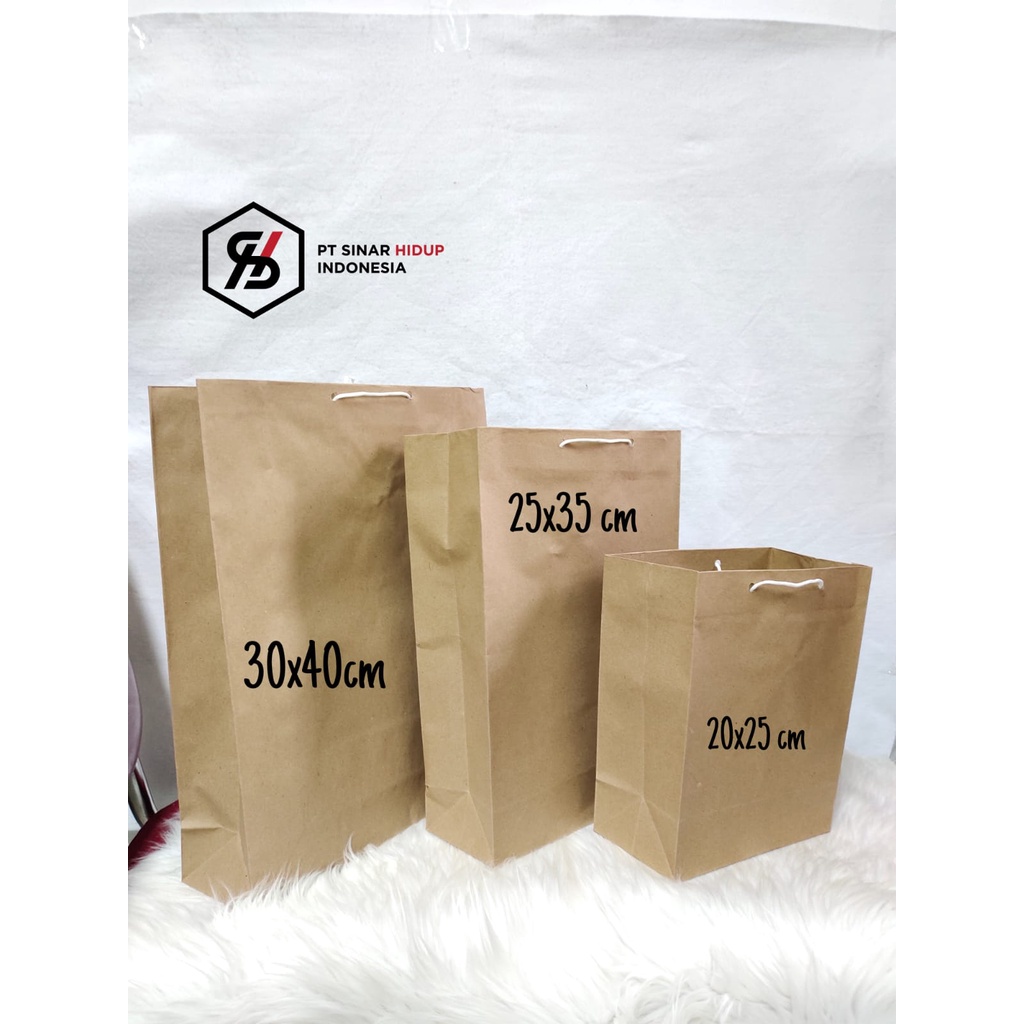 Jual Paper Bag Coklat Polos Craft All Size Tote Bag Souvenir Weding