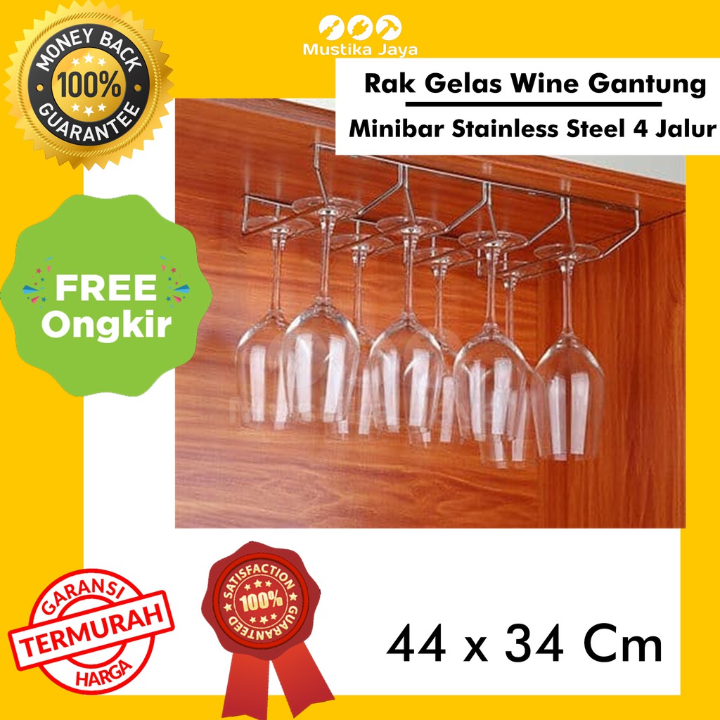 Jual Rak Gelas Wine Gantung Jalur Tempat Gelas Mini Bar Mewah